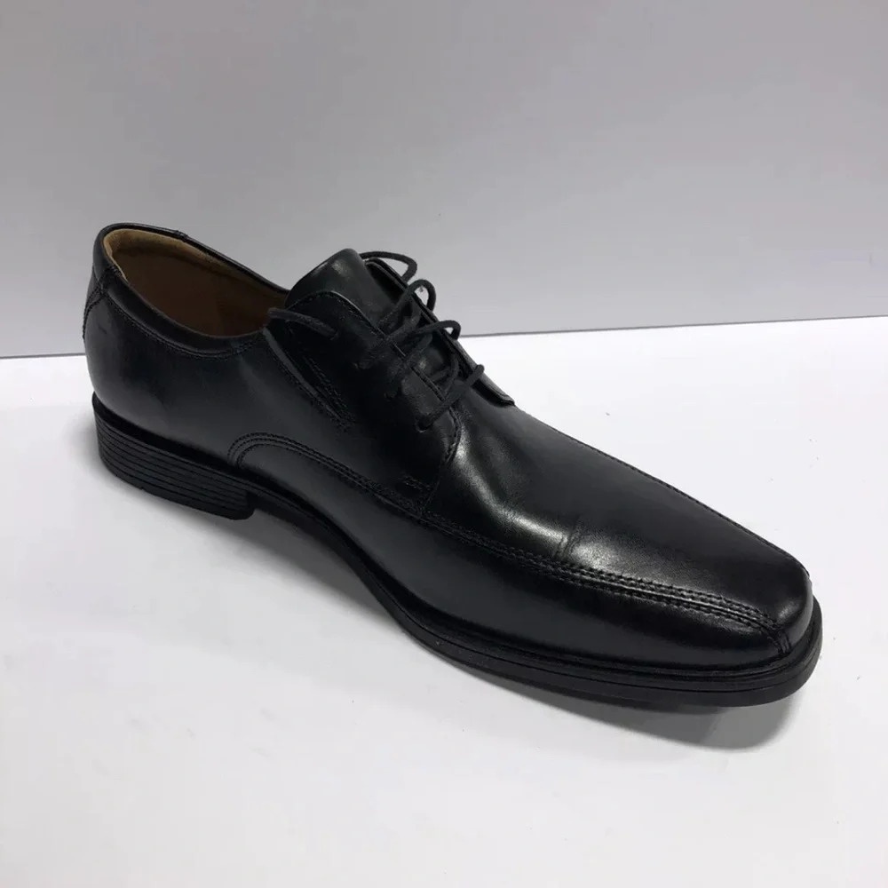 Clarks Mens Whiddon Pace Oxford Black Leather Size US10 M EU43